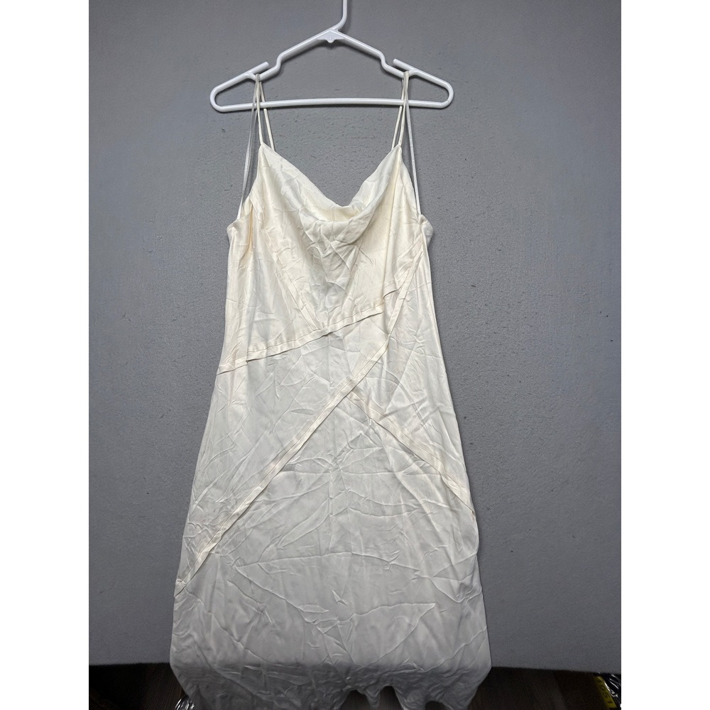 Zara Slip Dress 100% Viscose Off White XL Womens